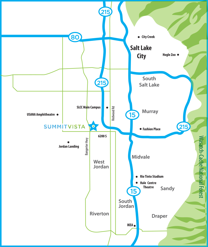 Map of where Summit Vista is in Salt Lake City, Utah